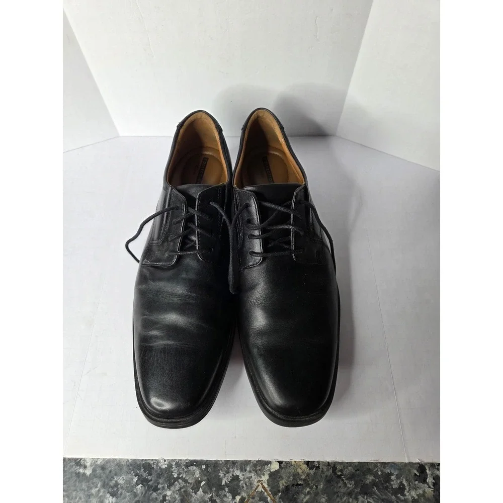 Clarks Tilden‎ Walk Mens Black Leather Derby Shoes 10.5 M 261103507095